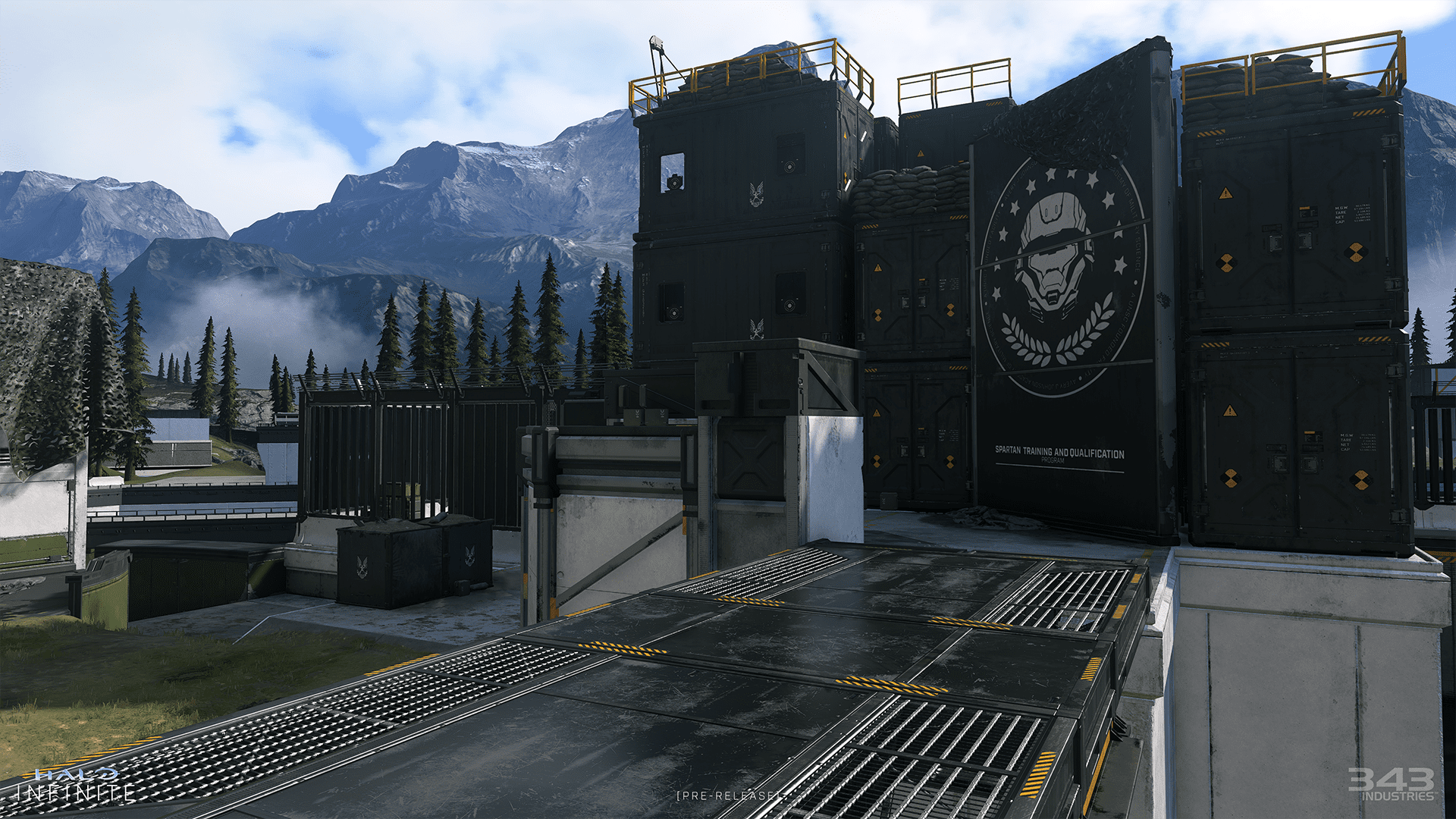 Halo Infinite spartan training grounds screenshot with 343 watermark.